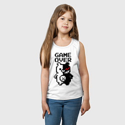 Майка детская хлопок MONOKUMA GAME OVER, цвет: белый — фото 2