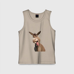 Майка детская хлопок Шрек: Осел, цвет: миндальный