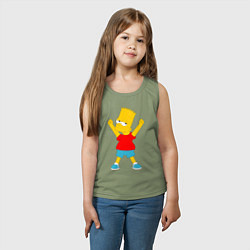 Майка детская хлопок Барт Симпсон, цвет: авокадо — фото 2