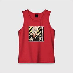 Майка детская хлопок Моя геройская академия Бакуго, цвет: красный