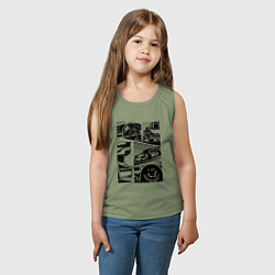 Майка детская хлопок PORSCHE ПОРШЕ КОЛЛАЖ, цвет: авокадо — фото 2