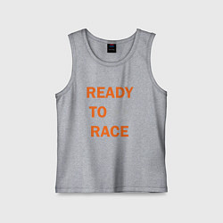 Майка детская хлопок KTM READY TO RACE спина Z, цвет: меланж