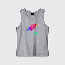 Майка детская хлопок AVICII RAIBOW, цвет: меланж