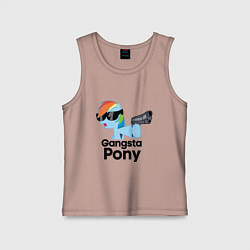 Майка детская хлопок Gangsta pony, цвет: пыльно-розовый