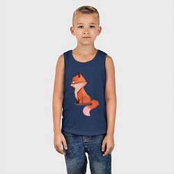Майка детская хлопок Милый лис, цвет: тёмно-синий — фото 2