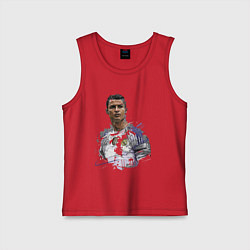 Майка детская хлопок Cristiano Ronaldo Manchester United Portugal, цвет: красный