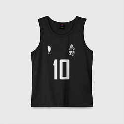 Майка детская хлопок 10 номер на груди Haikyuu!!, цвет: черный