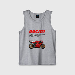 Майка детская хлопок DUCATI ДУКАТИ MOTOSPORT, цвет: меланж