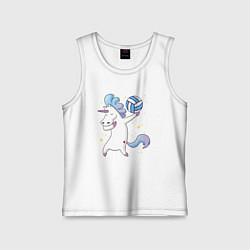 Майка детская хлопок Unicorn Volleyball, цвет: белый