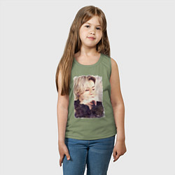 Майка детская хлопок Задумчивый Чонгук, цвет: авокадо — фото 2