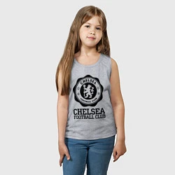 Майка детская хлопок Chelsea FC: Emblem, цвет: меланж — фото 2