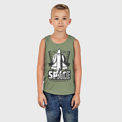 Майка детская хлопок Космический корабль, цвет: авокадо — фото 2