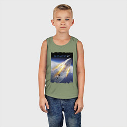 Майка детская хлопок Путешествие к звёздам, Space X, цвет: авокадо — фото 2