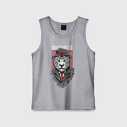 Майка детская хлопок Тигр в шляпе, цвет: меланж