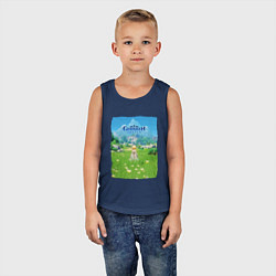 Майка детская хлопок Genshin Impact Геншин Импакт Poster, цвет: тёмно-синий — фото 2