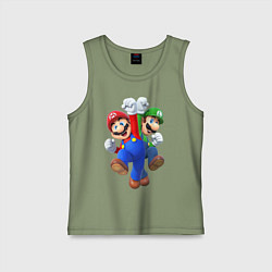 Майка детская хлопок Mario Bros, цвет: авокадо