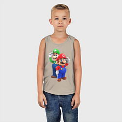 Майка детская хлопок Mario Bros, цвет: миндальный — фото 2