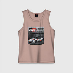 Майка детская хлопок Toyota Gazoo Racing Team, цвет: пыльно-розовый