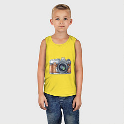 Майка детская хлопок Ретро фотокамера, цвет: желтый — фото 2