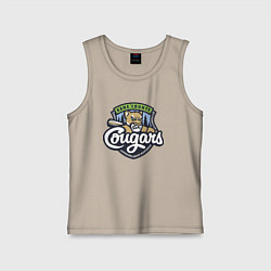 Майка детская хлопок Kane County Cougars - baseball team, цвет: миндальный