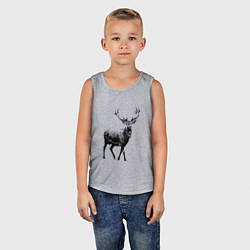 Майка детская хлопок Черный олень Black Deer, цвет: меланж — фото 2