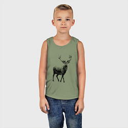 Майка детская хлопок Черный олень Black Deer, цвет: авокадо — фото 2