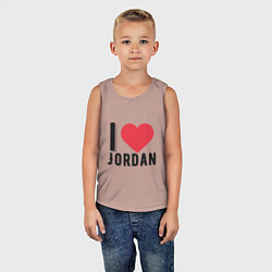 Майка детская хлопок I Love Jordan, цвет: пыльно-розовый — фото 2