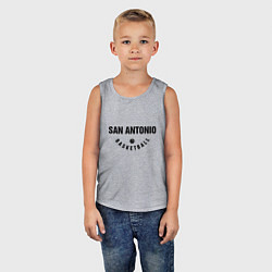 Майка детская хлопок San Antonio Basketball, цвет: меланж — фото 2