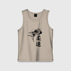 Майка детская хлопок JUDO БРОСОК, цвет: миндальный