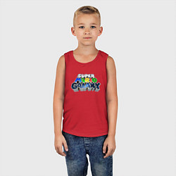 Майка детская хлопок Super Mario Galaxy logo, цвет: красный — фото 2