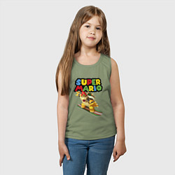 Майка детская хлопок Bowser Super Mario Nintendo, цвет: авокадо — фото 2