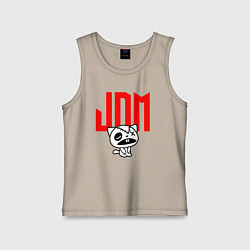 Майка детская хлопок JDM Kitten-Zombie Japan, цвет: миндальный