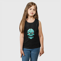 Майка детская хлопок Zombie Skull, цвет: черный — фото 2