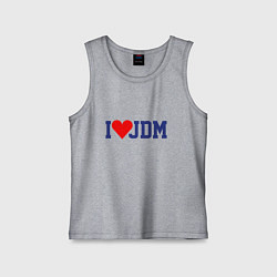 Майка детская хлопок I love JDM!, цвет: меланж