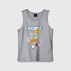 Майка детская хлопок Майлз Тейлз Прауэр Sonic Видеоигра, цвет: меланж