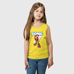 Майка детская хлопок Knuckles Echidna Sonic Video game Ехидна Наклз Вид, цвет: желтый — фото 2