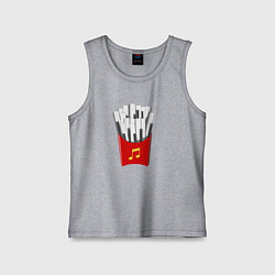 Майка детская хлопок Картошка Фри Клавиши Фортепиано, цвет: меланж