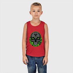 Майка детская хлопок SKULL TOXIC, цвет: красный — фото 2