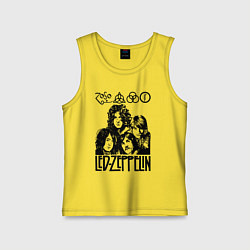 Майка детская хлопок Led Zeppelin Black, цвет: желтый