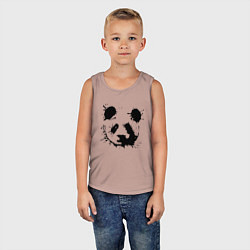 Майка детская хлопок Прикольный панда - клякса, цвет: пыльно-розовый — фото 2