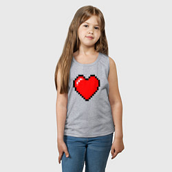Майка детская хлопок Пиксельное сердце-здоровье - Красный, цвет: меланж — фото 2