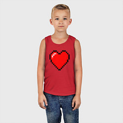 Майка детская хлопок Пиксельное сердце-здоровье - Красный, цвет: красный — фото 2