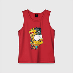 Майка детская хлопок Cyber-Bart - Simpsons family, цвет: красный