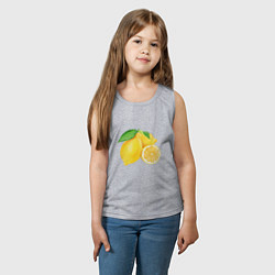Майка детская хлопок Сочные лимоны, цвет: меланж — фото 2
