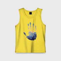 Майка детская хлопок Отпечаток ладони Кратоса, цвет: желтый