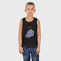 Майка детская хлопок Grape виноград, цвет: черный — фото 2