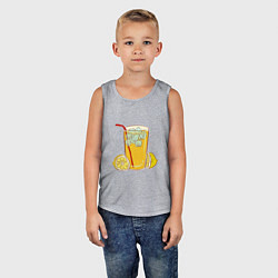 Майка детская хлопок Стакан с лимонным соком, цвет: меланж — фото 2