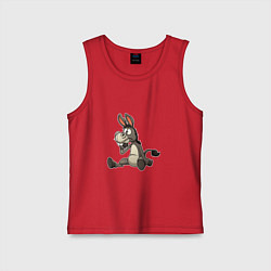 Майка детская хлопок Задумчивый осел, цвет: красный