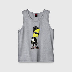 Майка детская хлопок Барт Симпсон в тёмных очках, цвет: меланж