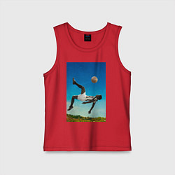 Майка детская хлопок Удар Пеле, цвет: красный